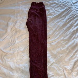 Red and navy blue tribal print leggings